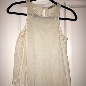Lace look cotton tank